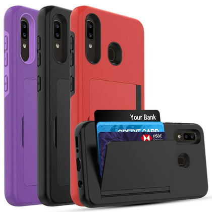 For Galaxy A10e / Galaxy A50 A30 A20 Case, Shockproof Case with Card Holder Slot - Place Wireless