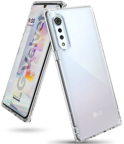 For LG Velvet Case | Ringke [Fusion] Clear Shockproof Protective PC + TPU Cover - Place Wireless