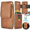 Cell Phone Holster Pouch Leather Wallet Case with Belt Loop for iphone Samsung