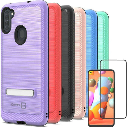 Cover ON For Samsung Galaxy A11 Kickstand Case Phone Cover + Screen Protector - Place Wireless