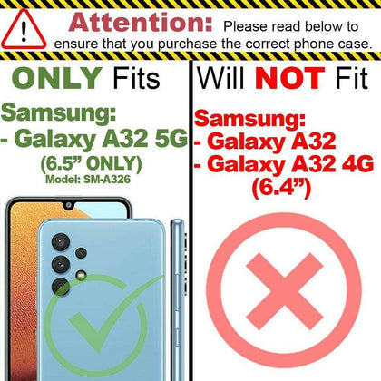 Fit Samsung Galaxy A32 5G Case with Screen Protector Clear Full Body Phone Cover