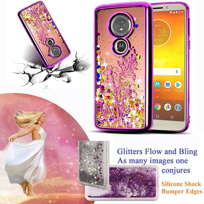 For Motorola Moto G6 / G6 Play / G6 Forge /G6 Plus Case Glitter Shock Bumper Grip Cover - Place Wireless
