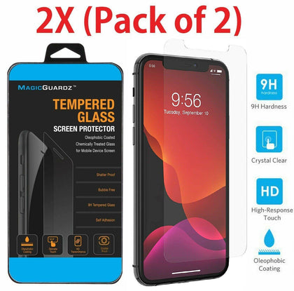 2-Pack Tempered Glass Screen Protector For Iphone 11, 11 Pro, 11 Pro Max,X/XS, XS Max, XR, 8, 8 Plus, 7, 7 Plus - Place Wireless