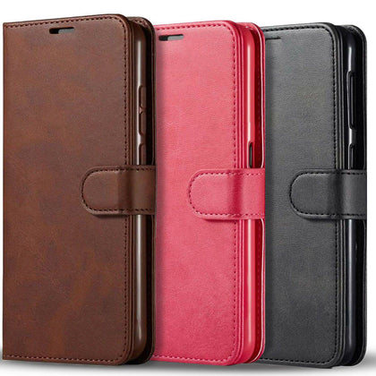 For Samsung Galaxy A11 Case, Premium Leather Wallet + Tempered Glass Protector - Place Wireless