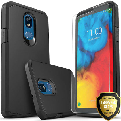 For LG K40, LG LMX420LG Harmony 3, LG Solo LTE (2019), LG Solo LTE L432DL, LG Xpression Plus 2  Phone Case Cover, + Tempered Glass Protector - Place Wireless
