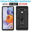 For LG K51 Phone Case, Ring Kickstand Cover + Tempered Glass Screen Protector