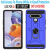 For LG K51 Phone Case, Ring Kickstand Cover + Tempered Glass Screen Protector