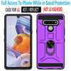 For LG K51 Phone Case, Ring Kickstand Cover + Tempered Glass Screen Protector