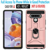 For LG K51 Phone Case, Ring Kickstand Cover + Tempered Glass Screen Protector