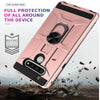 For LG K51 Phone Case, Ring Kickstand Cover + Tempered Glass Screen Protector