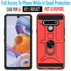 For LG K51 Phone Case, Ring Kickstand Cover + Tempered Glass Screen Protector