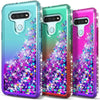 For LG Stylo 6 Case Liquid Glitter Bling Phone Cover + Tempered Glass Protector