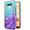 For LG Stylo 6 Case Liquid Glitter Bling Phone Cover + Tempered Glass Protector