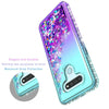 For LG Stylo 6 Case Liquid Glitter Bling Phone Cover + Tempered Glass Protector