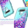 For LG Stylo 6 Case Liquid Glitter Bling Phone Cover + Tempered Glass Protector