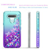 For LG Stylo 6 Case Liquid Glitter Bling Phone Cover + Tempered Glass Protector