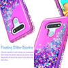 For LG Stylo 6 Case Liquid Glitter Bling Phone Cover + Tempered Glass Protector