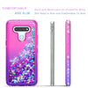 For LG Stylo 6 Case Liquid Glitter Bling Phone Cover + Tempered Glass Protector