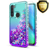 For Samsung Galaxy A11 Case, Liquid Glitter Bling + Tempered Glass Protector