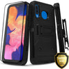 For SAMSUNG GALAXY A20 A50 Full Cover Belt Clip Case + Tempered Glass Protector