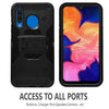 For SAMSUNG GALAXY A20 A50 Full Cover Belt Clip Case + Tempered Glass Protector