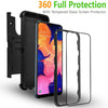 For SAMSUNG GALAXY A20 A50 Full Cover Belt Clip Case + Tempered Glass Protector