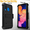 For SAMSUNG GALAXY A20 A50 Full Cover Belt Clip Case + Tempered Glass Protector