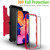 For SAMSUNG GALAXY A20 A50 Full Cover Belt Clip Case + Tempered Glass Protector