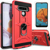 For LG K51 Phone Case, Ring Kickstand Cover + Tempered Glass Screen Protector