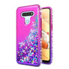 For LG Stylo 6 Case Liquid Glitter Bling Phone Cover + Tempered Glass Protector