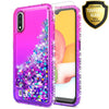 For Samsung Galaxy A01 Case, Glitter Bling Phone Cover+ Tempered Glass Protector