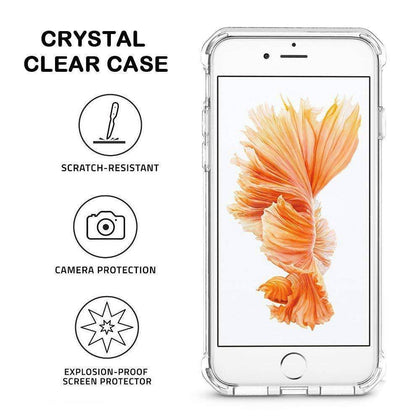 For iPhone  11 Pro XS Max XR 7 8 Plus X  Case Upgraded Add Shock Absorption Technology Bumper Soft TPU Clear Cover Case for Apple iPhone - Place Wireless