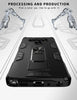 For LG Stylo 6 Phone Case Kickstand Rubber Armor Hard Cover +Tempered Glass