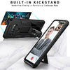 For LG Stylo 6 Phone Case Kickstand Rubber Armor Hard Cover +Tempered Glass