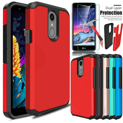 For LG Aristo 4 Plus , Tribute Royal , Arena 2 , Escape Plus , K30 (2019), LG Prime 2
 Shockproof Case Cover+Glass Screen Protector|Fitted Cases| - Place Wireless
