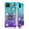 For LG K92 (5G) - Liquid Glitter Bling Clear Protective Case Cover + Ring Stand