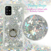 For Galaxy A51 5G, A71 5G, Liquid Glitter Bling Bumper Case Clear + Phone Ring