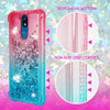 For LG Aristo 4 Plus , Tribute Royal , Arena 2 , Escape Plus , K30 (2019), LG Prime 2 Liquid Glitter Rubber Clear Case Cover Ring Stand