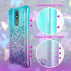 For LG Aristo 4 Plus , Tribute Royal , Arena 2 , Escape Plus , K30 (2019), LG Prime 2 Liquid Glitter Rubber Clear Case Cover Ring Stand