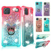 For LG K92 (5G) - Liquid Glitter Bling Clear Protective Case Cover + Ring Stand