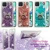 For LG K92 (5G) - Liquid Glitter Bling Clear Protective Case Cover + Ring Stand