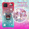 For LG K92 (5G) - Liquid Glitter Bling Clear Protective Case Cover + Ring Stand