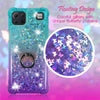 For LG K92 (5G) - Liquid Glitter Bling Clear Protective Case Cover + Ring Stand