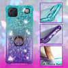 For LG K92 (5G) - Liquid Glitter Bling Clear Protective Case Cover + Ring Stand