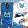 For LG Stylo 4| 4 Plus| Liquid Glitter Rubber Clear Phone Case Cover