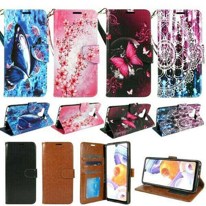 For LG Stylo 6 PU Leather Design Wallet Phone Case Cover Flip Stand Strap New - Place Wireless