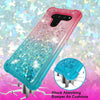 For LG V50, V50 ThinQ 5G Liquid Quicksand Glitter Soft Rubber Bling Case Cover w Ring