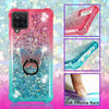 For Samsung Galaxy A12 2021- Liquid Glitter Bling Case Cover Phone Ring Stand