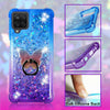 For Samsung Galaxy A12 2021- Liquid Glitter Bling Case Cover Phone Ring Stand