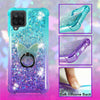 For Samsung Galaxy A12 2021- Liquid Glitter Bling Case Cover Phone Ring Stand